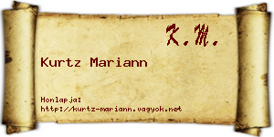 Kurtz Mariann névjegykártya